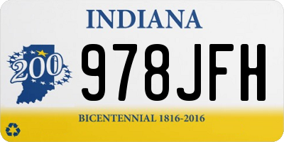 IN license plate 978JFH