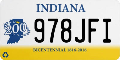 IN license plate 978JFI