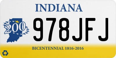 IN license plate 978JFJ
