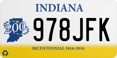 IN license plate 978JFK
