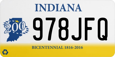IN license plate 978JFQ