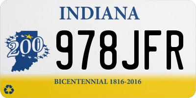 IN license plate 978JFR