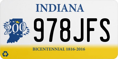 IN license plate 978JFS