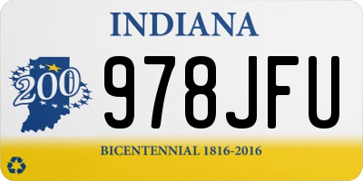 IN license plate 978JFU