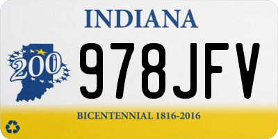 IN license plate 978JFV