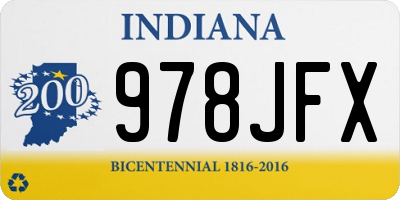 IN license plate 978JFX