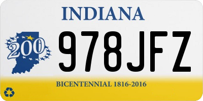 IN license plate 978JFZ