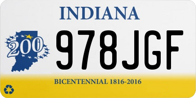 IN license plate 978JGF