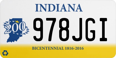 IN license plate 978JGI