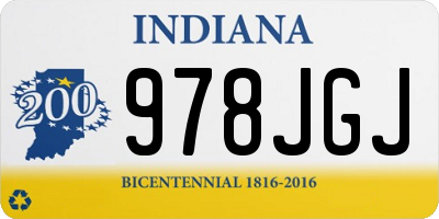 IN license plate 978JGJ