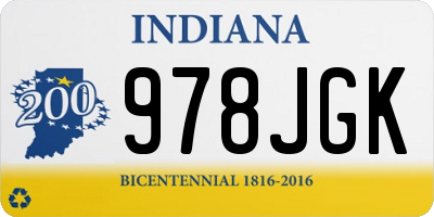 IN license plate 978JGK
