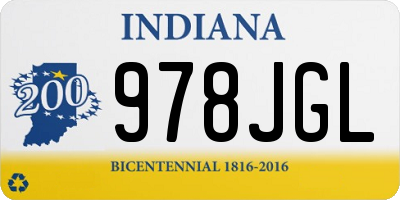 IN license plate 978JGL