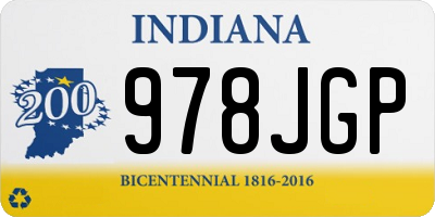 IN license plate 978JGP