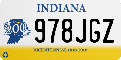 IN license plate 978JGZ