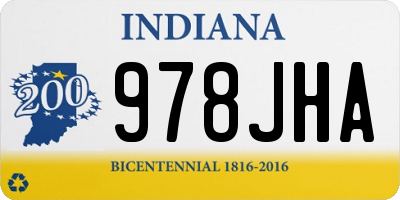 IN license plate 978JHA