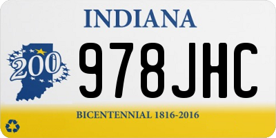 IN license plate 978JHC