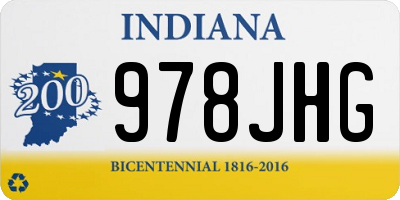 IN license plate 978JHG