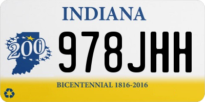 IN license plate 978JHH