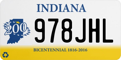 IN license plate 978JHL