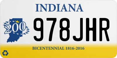 IN license plate 978JHR