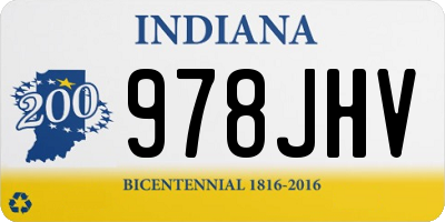 IN license plate 978JHV