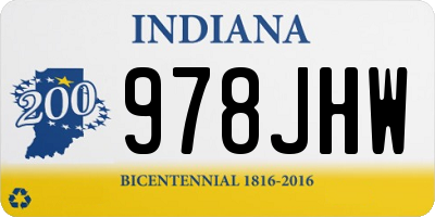 IN license plate 978JHW