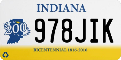 IN license plate 978JIK