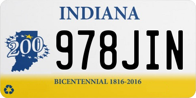 IN license plate 978JIN