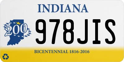 IN license plate 978JIS