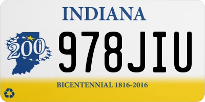 IN license plate 978JIU