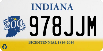 IN license plate 978JJM