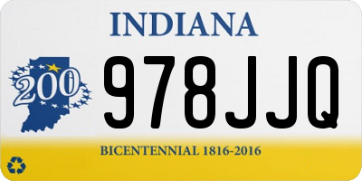 IN license plate 978JJQ