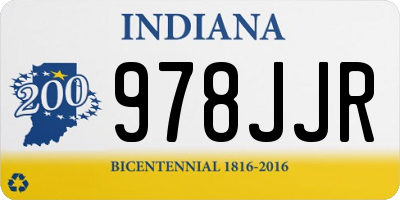 IN license plate 978JJR