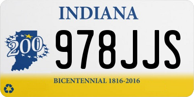 IN license plate 978JJS