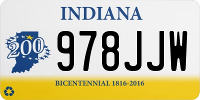 IN license plate 978JJW