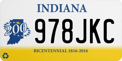 IN license plate 978JKC