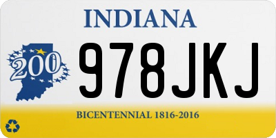 IN license plate 978JKJ