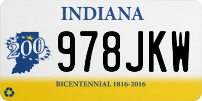 IN license plate 978JKW