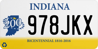 IN license plate 978JKX