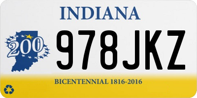 IN license plate 978JKZ
