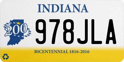 IN license plate 978JLA