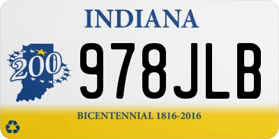 IN license plate 978JLB