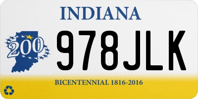 IN license plate 978JLK