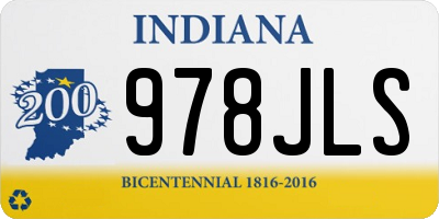 IN license plate 978JLS