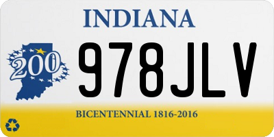 IN license plate 978JLV