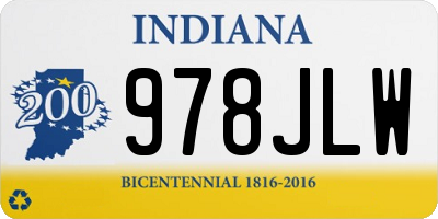 IN license plate 978JLW
