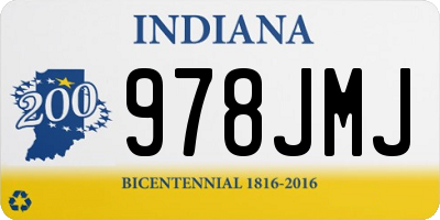 IN license plate 978JMJ