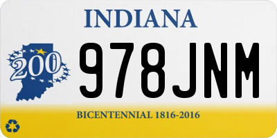 IN license plate 978JNM