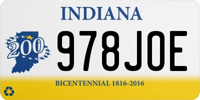 IN license plate 978JOE