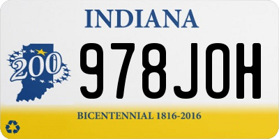 IN license plate 978JOH
